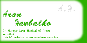 aron hambalko business card